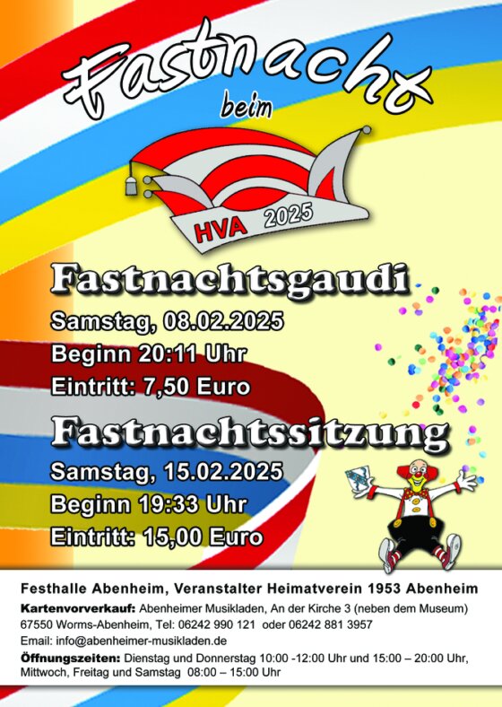 Plakate - Fastnacht HVA