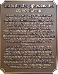 Bronzetafel St. Bonifatius Kirche